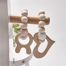 Load image into Gallery viewer, Modern Baby Silicone Wooden  Nursing Bracelets Wood Teether Silicone Beads Teething Wood Rattles Toys for Baby
