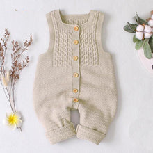 Load image into Gallery viewer, Handmade Baby Knitting Rompers Sleeveless Solid Color Jumpsuit Winter Romper For Girls and Boys In Modern Retro Style
