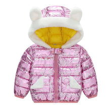 Load image into Gallery viewer, Shiny Modern Luxury Speciall Designed Winter Outerwear Hooded Coat &amp; Jacket Winter Fashion Kids clothing Models For  Babies and Girls 3-24 Months
