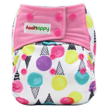 Load image into Gallery viewer, Colorful Modern Baby Cloth Diaper Bamboo Charcoal Nappy All-in-one Diapers sewn 3 Layers Micro fleece Insert Inside Reusable Diaper For Baby and Kids For Unlimited Use
