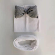 Load image into Gallery viewer, infant Baby Hat Girl big bow Butterfly Knot Cap cotton Collar Scarf set hat for girls baby
