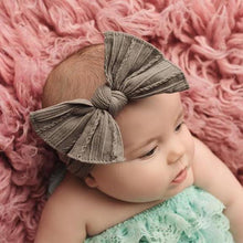 Load image into Gallery viewer, Big Bow Soft Nylon Headbands Flower Print Nylon Turban Hairband Oversize Bunny Bow For Baby Kids
