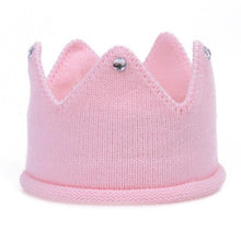 Load image into Gallery viewer, Modern Luxury New Trend  Baby Hat Girls and Boys Crown Knitted Cap Toddler Empty Top Hats Newborn Design Woolen Yarn Bonnet For Kids
