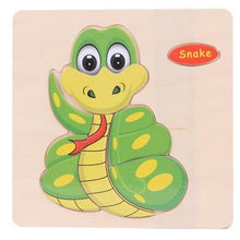 Load image into Gallery viewer, Baby Toys Wooden 3D Puzzle Cartoon Animal Intelligence Kids Educational Brain Teaser Children Tangram Shapes Learning

