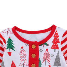 Load image into Gallery viewer, Newborn Baby Girls Boys Christmas Rompers Headband Jumpsuits 2pcs Santa Tree Print New Year Baby Romper

