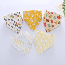 Load image into Gallery viewer, Fashion Modern 5PCS/SET Baby Triangle Double Cotton Bandana Feeding Bibs For Baby Boys/ Girls Baby Kids
