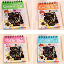 Load image into Gallery viewer, Magic Book Colorful Dazzle Scratch Note Sketchbook Paper Graffiti Coils Drawing Book Children Education Book
