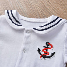 Load image into Gallery viewer, Newborn Baby Boy/Girl  White Navy Sailor Uniforms Long Sleeve Jumpsuit Romper For Baby Kids
