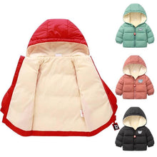 Load image into Gallery viewer, Infant Baby Hooded Warm Jackets For Baby Girls  and Baby Boys For WInter In Modern New Luxury Shiny Design
