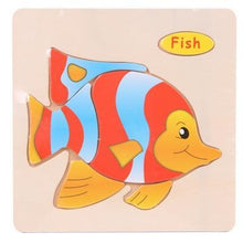 Load image into Gallery viewer, Baby Toys Wooden 3D Puzzle Cartoon Animal Intelligence Kids Educational Brain Teaser Children Tangram Shapes Learning
