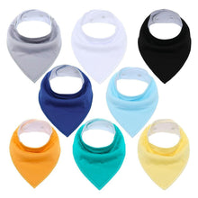 Load image into Gallery viewer, 8PCS/SET Pack Baby Bandana Organic Absorbent Soft Cotton Drool Bibsfor Teething And Feeding Bib For Baby and Kids Feeding
