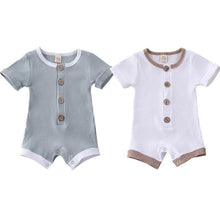 Load image into Gallery viewer, Infant Baby Boys Girls Clothes Ribbed Solid Romper Jumpsuit In Retro Deisgn For Kids

