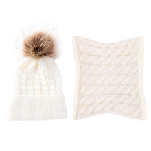 Load image into Gallery viewer, Trend New Toddler Hat Baby Girls and Boys Winter Warm Knitted Wool Hemming Hat Beanie Cap and Warm Scarf

