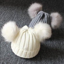 Load image into Gallery viewer, Cute Baby Hat &amp; Scarf Set Pompom Infant Baby Girl Winter Hat For Kids Warm Knitted for Girls
