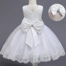 Load image into Gallery viewer, Handmade Luxury Princess Baby Girl 1 Year Birthday Dress Tutu First Christmas Party Cute Bow Dress Infant Modern Luxury Dress With Big Bow

