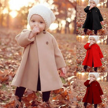 Load image into Gallery viewer, Modern Trend New Baby Girl  Woolen Long Coat for Girls Windproof Made For Autumn and Winter Season
