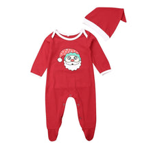 Load image into Gallery viewer, Newborn Girl Boy Autumn Santa Claus Long Sleeve Dot Bandage  Romper Jumpsuit Hat For Christmas Made For Girls and Boys
