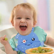 Load image into Gallery viewer, Silicone Baby Eating Bib Children Adjustable Large Boy Girl Saliva Pocket Super Soft Waterproof Bibs For Kids
