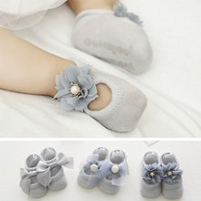 Load image into Gallery viewer, Baby Girl  Anti-Slip Cotton Bow Lace Flower Floor Socks Spring Socks Excellent Quality Everyday Wear
