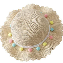Load image into Gallery viewer, Luxury Baby Lady Girl Summer Straw Sun Handmade Beach Hat In elegant Modern Deign For Kids
