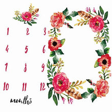 Load image into Gallery viewer, Newborn baby Monthly Growth  Blanket Photography Props Background Cloth For Baby
