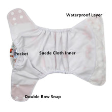 Load image into Gallery viewer, 4PCS Set Diaper Cover Washable Diaper Eco-friendly Ecological Adjustable Baby Nappy Reusable Cloth Diapers In Printed Design For Baby and Kids
