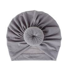 Load image into Gallery viewer, Handmade Pleated Flower Babies' Knitted Cotton Cloth Turban For Baby Girls In Elegant Style

