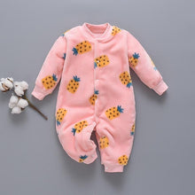 Load image into Gallery viewer, Newborn Baby Clothes Dinosaur Print Baby Boy Romper Warm Infant Soft Fleece Jumpsuit For Winter
