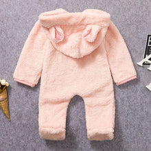 Load image into Gallery viewer, New Winter Trend Warm Newborn Baby Boy Solid Hooded Baby Romper Warm Coat Fleece Jumpsuit Infant Outwear For Boys And Girls
