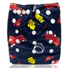 Load image into Gallery viewer, Modern Printed Bamboo Charcoal Inner Pocket Diaper For Baby Reusable Cloth Diaper Nappies With Double Leg Gusset In Modern Printed Design For Baby and Kids
