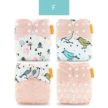 Load image into Gallery viewer, 4PCS/SET Washable Eco-friendly Diaper Ecological Adjustable Nappy Reusable Cloth Diapers Set For Baby and Kids
