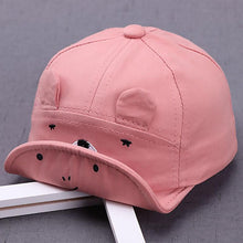 Load image into Gallery viewer, Cartoon Bear Baby Hat Cap Adjustable Baseball Cap Cute Striped Cotton Kids Sun Hat for Baby Boys
