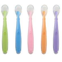 Load image into Gallery viewer, Silicone Baby Soft Soup Spoon Healthy Infant Sucker Candy Color Kitchen Cooking Spoon Rice Spoon Children Dishes Tableware for Kids
