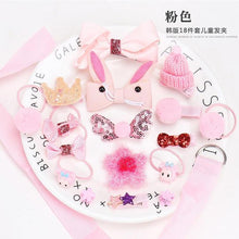 Load image into Gallery viewer, Luxury ModernBaby Girl Headband Set 18Pcs for Children's Turban Darling Bows Kids Headwear Elastic Hair Bands Clips Hairpins Sets
