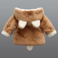 Load image into Gallery viewer, Baby Girl Einter Jacket Girl Cute Rabbit HoodedJacket Children's Wool Sweater Plus Thick Warm Plush For Kids

