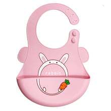 Load image into Gallery viewer, Silicone Baby Eating Bib Children Adjustable Large Boy Girl Saliva Pocket Super Soft Waterproof Bibs For Kids
