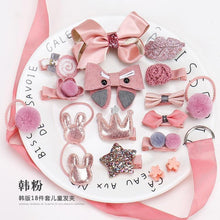 Load image into Gallery viewer, Luxury ModernBaby Girl Headband Set 18Pcs for Children's Turban Darling Bows Kids Headwear Elastic Hair Bands Clips Hairpins Sets
