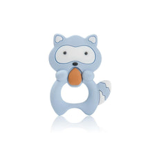 Load image into Gallery viewer, Silicone Raccoon Animal Cartoon Teether  Food Grade Chewable  Teething Toddle Safe For Baby And Perfect Gift For Babies
