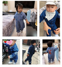 Load image into Gallery viewer, Modern Baby Newborn Jeans Style Romper and Jumpsuit Cartoon Jumpsuit Baby Boy Clothes
