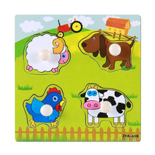 Load image into Gallery viewer, New Hand Grab Board Wooden Puzzle Toys for Children Cartoon Animal Fruit  Kids Baby Early Educational Learning Toy
