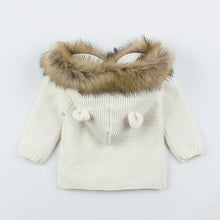 Load image into Gallery viewer, Modern Luxury Winter Warm Newborn Baby Boy Girl Knit Hooded Coat Fur Collar Jacket Clothes FOr Boys and Girls
