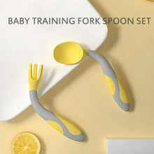 Load image into Gallery viewer, Unique Spoon For Baby  Set Food Silicone Gel Spoon Baby Learn To Eat Training Bendable Soft Spoon Children Tableware
