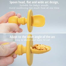 Load image into Gallery viewer, Big Baby Feeding Unique Spoon And Fork Set  Soft Silicone Feeding  Flatware  Safe Training Spoon For Baby Girls And Boys
