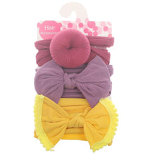 Load image into Gallery viewer, Fashion Baby Nylon Bow Headband Newborn Bowknot Round Ball Head wrap Flower Turban Girls Hair Bands Bow For Kids
