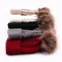 Load image into Gallery viewer, Infant Baby Boy Girl &amp; Mom Winter Knit Warm Soft Beanie Hat Hairball Cap for Adult Children Family Matching Caps Hats
