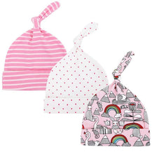Load image into Gallery viewer, Printed Baby Hats &amp; Caps For Newborn Baby Accessories In Elegant Modern Design Set Of 3PCS For Baby Kids

