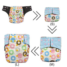 Load image into Gallery viewer, Baby Cloth Diaper Reusable Adjustable Pocket Nappy Cover Fit All Diaper Reusable Nappies Cotton  In Modern Trend Printed Design For Unlimited Uses
