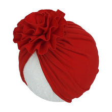 Load image into Gallery viewer, Handmade Pleated Flower Babies' Knitted Cotton Cloth Turban For Baby Girls In Elegant Style
