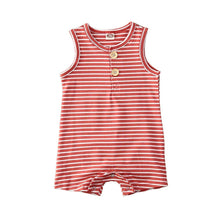 Load image into Gallery viewer, Summer Clothing Newborn Infant Baby Boy/Girl Striped Romper Sleeveless Outfit Jumpsuit Pajamas
