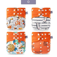 Load image into Gallery viewer, Modern Eco-friendly Diaper New 4pcs/set Washable Coffee Mesh Cloth Diaper Cover Adjustable Nappyies For Kids
